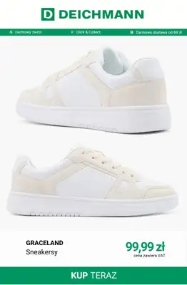 Deichmann - gazetka promocyjna BIAŁE SNEAKERSY dla niej od czwartku 14.05  - strona 10
