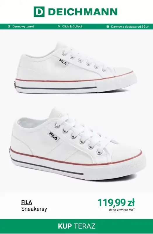 Deichmann - gazetka promocyjna BIAŁE SNEAKERSY dla niej od czwartku 14.05  - strona 4