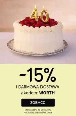 bonprix - gazetka promocyjna 15% rabatu + darmowa dostawa! Urodzinowe okazje! od czwartku 14.05 do niedzieli 17.05