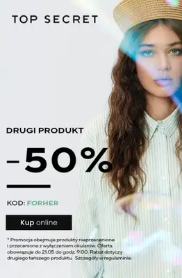 Top Secret - gazetka promocyjna -50% na drugi tańszy produkt od czwartku 14.05 do czwartku 21.05