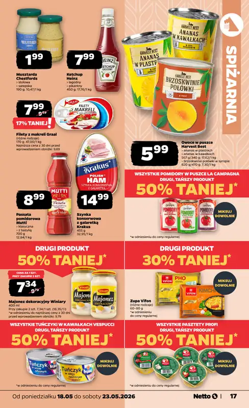 Netto - gazetka promocyjna Gazetka Spożywcza od poniedziałku 18.05 do soboty 23.05 - strona 17
