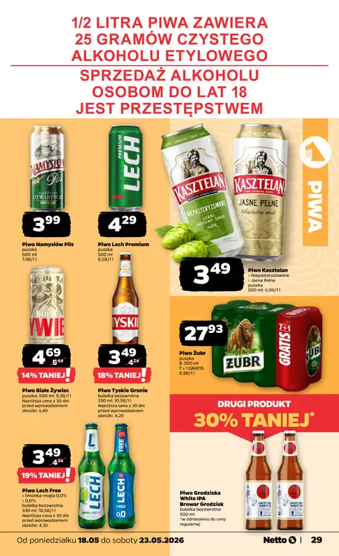 Netto - gazetka promocyjna Gazetka Spożywcza od poniedziałku 18.05 do soboty 23.05 - strona 29