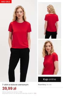 T-shirt w kolorze czerwonym