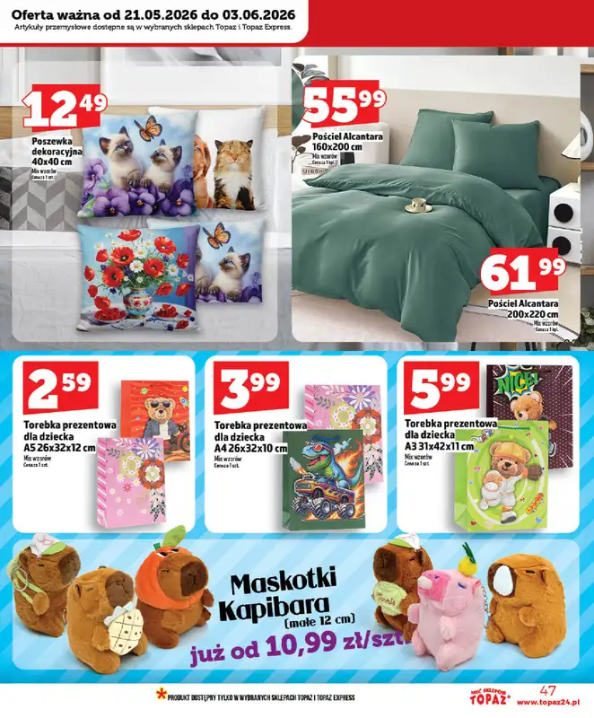 TOPAZ - gazetka promocyjna Nowa gazetka od czwartku, 21.05 od czwartku 21.05 do środy 27.05 - strona 47