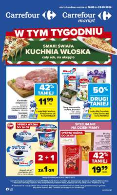 Carrefour - gazetka promocyjna Gazetka Carrefour od poniedziałku od poniedziałku 18.05 do soboty 23.05