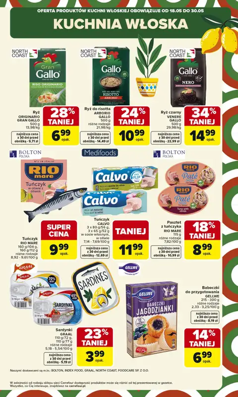 Carrefour - gazetka promocyjna Gazetka Kuchnia Włoska od poniedziałku 18.05 do soboty 30.05 - strona 5