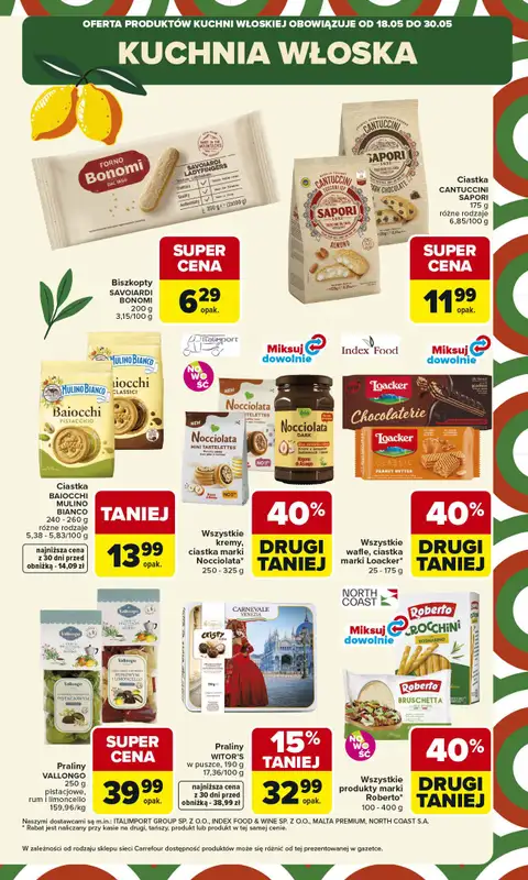 Carrefour - gazetka promocyjna Gazetka Kuchnia Włoska od poniedziałku 18.05 do soboty 30.05 - strona 9