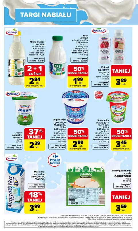 Carrefour - gazetka promocyjna Gazetka Targi nabiału od poniedziałku 18.05 do soboty 23.05 - strona 4