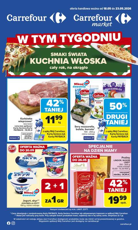Carrefour Market - gazetka promocyjna Gazetka Carrefour Market od poniedziałku od poniedziałku 18.05 do soboty 23.05