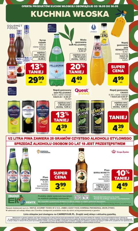 Carrefour Market - gazetka promocyjna Gazetka Kuchnia Włoska od poniedziałku 18.05 do soboty 30.05 - strona 13