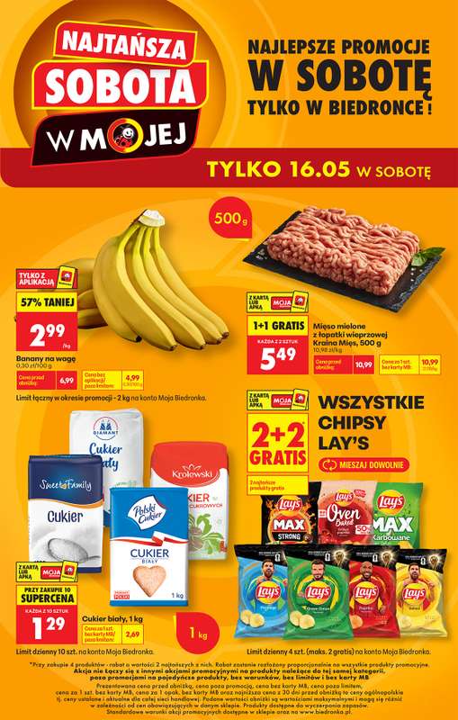 Biedronka - gazetka promocyjna Najtańsza sobota od soboty 16.05 do soboty 16.05