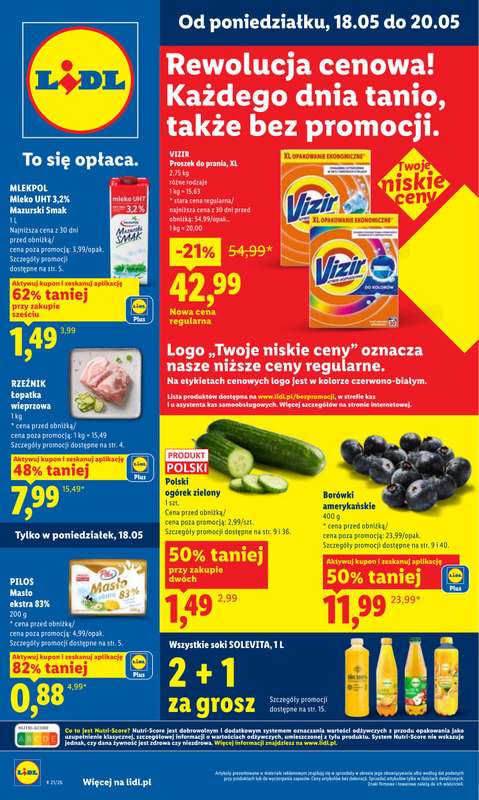 Lidl - gazetka promocyjna Oferta od poniedziałku od poniedziałku 18.05 do środy 20.05