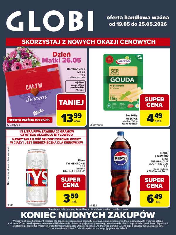 Globi - gazetka promocyjna Gazetka Globi od wtorku 19.05 do poniedziałku 25.05