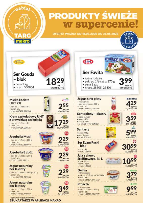 Makro - gazetka promocyjna Targ MAKRO - oferta świeża w super cenach! od poniedziałku 18.05 do soboty 23.05