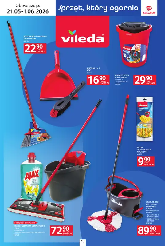 Selgros - gazetka promocyjna Katalog Sprzątanie od czwartku 21.05 do poniedziałku 01.06 - strona 13