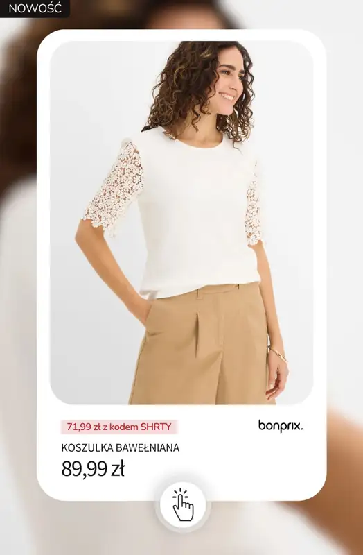 bonprix - gazetka promocyjna -20% na wybrane koszulki, bluzki, topy i tuniki od poniedziałku 18.05 do środy 20.05 - strona 7