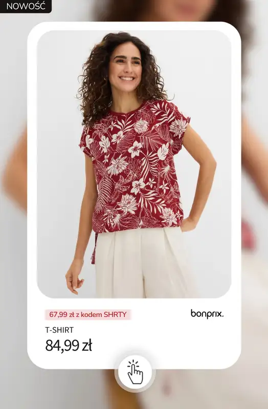 bonprix - gazetka promocyjna -20% na wybrane koszulki, bluzki, topy i tuniki od poniedziałku 18.05 do środy 20.05 - strona 10