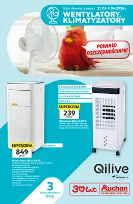 Auchan - gazetka promocyjna Gazetka Wentylatory Hipermarket Auchan od czwartku 21.05 do środy 03.06
