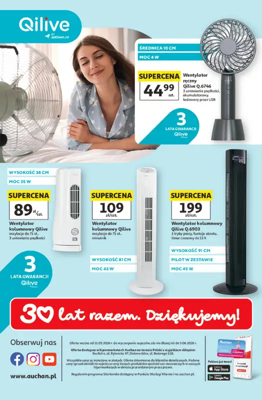 Auchan - gazetka promocyjna Gazetka Wentylatory Hipermarket Auchan od czwartku 21.05 do środy 03.06 - strona 4