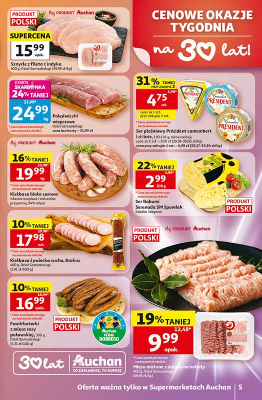 Auchan - gazetka promocyjna Gazetka 30 Lat Supermarket Auchan od czwartku 21.05 do środy 27.05 - strona 5