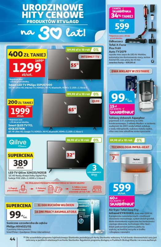 Auchan - gazetka promocyjna Gazetka 30 Lat Hipermarket Auchan od czwartku 21.05 do środy 27.05 - strona 44