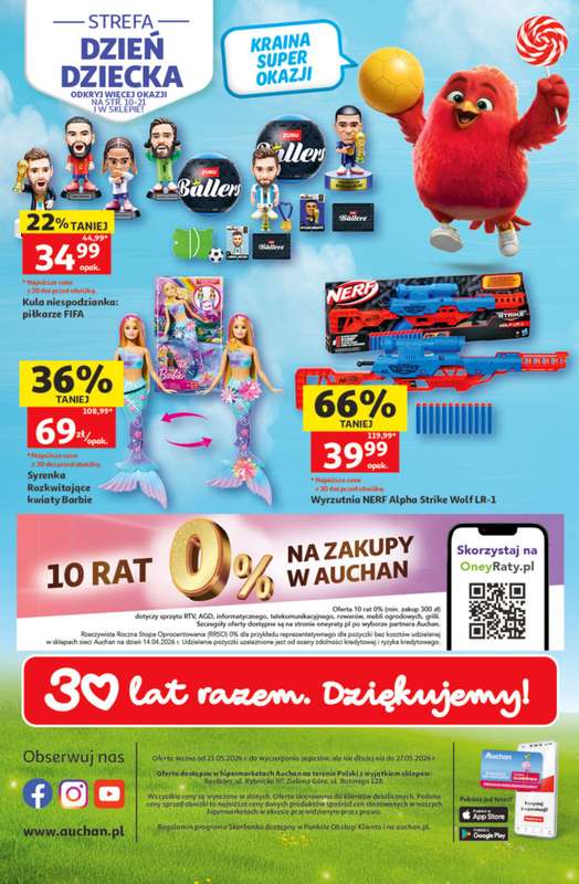 Auchan - gazetka promocyjna Gazetka 30 Lat Hipermarket Auchan od czwartku 21.05 do środy 27.05 - strona 57