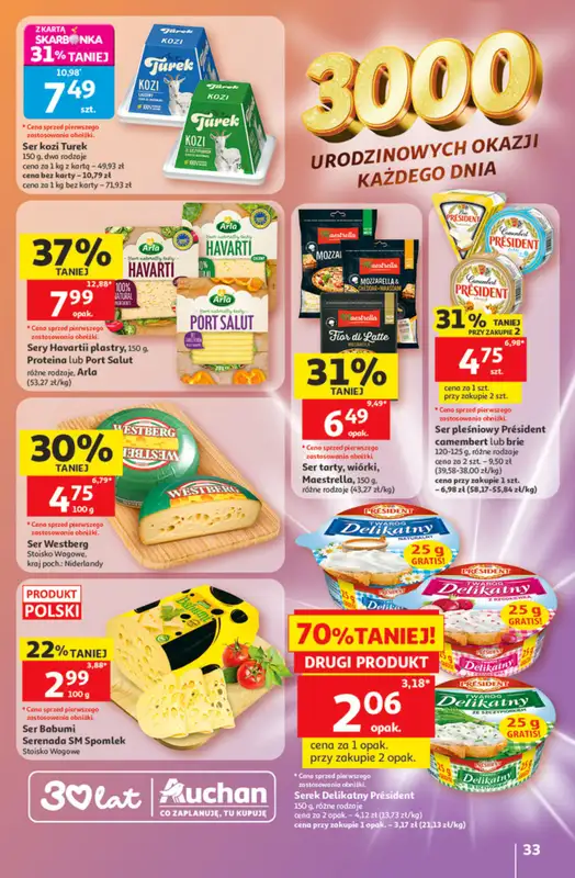 Auchan - gazetka promocyjna Gazetka 30 Lat Hipermarket Auchan od czwartku 21.05 do środy 27.05 - strona 33