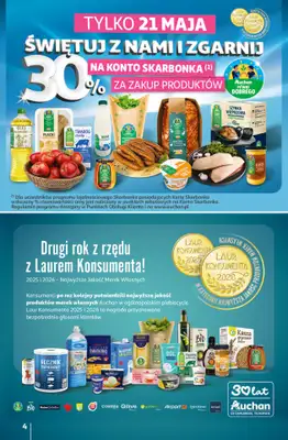 Auchan - gazetka promocyjna Gazetka 30 Lat Hipermarket Auchan od czwartku 21.05 do środy 27.05 - strona 4