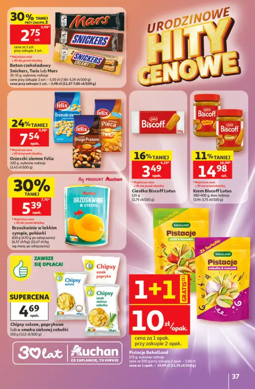 Auchan - gazetka promocyjna Gazetka 30 Lat Hipermarket Auchan od czwartku 21.05 do środy 27.05 - strona 37
