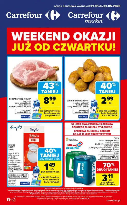 Carrefour - gazetka promocyjna Gazetka Weekend okazji  już od czwartku  