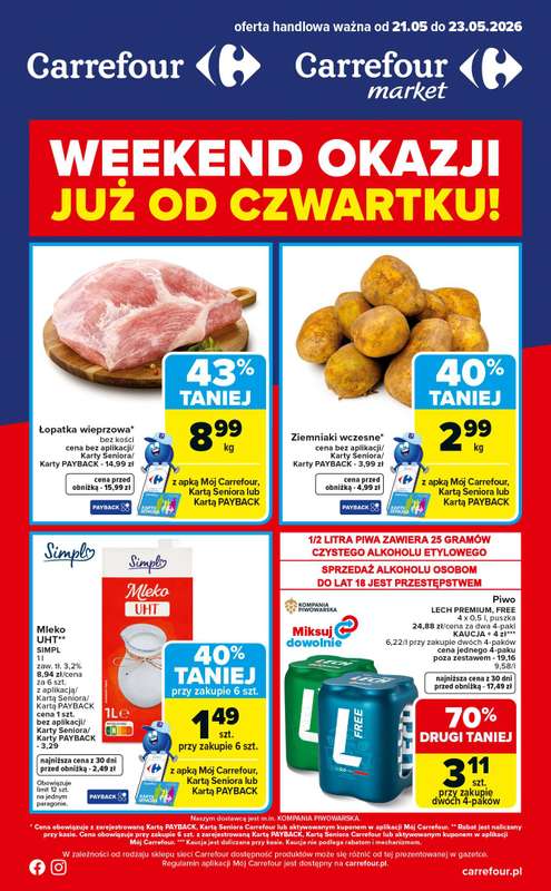 Carrefour Market - gazetka promocyjna Gazetka Weekend okazji  już od czwartku od czwartku 21.05 do soboty 23.05