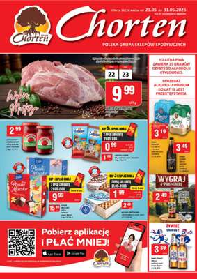 Chorten - gazetka promocyjna Gazetka Mazowsze Market od czwartku 21.05 do niedzieli 31.05