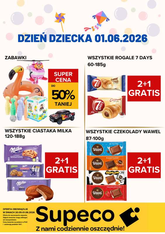 Supeco - gazetka promocyjna Dzień Dziecka od środy 20.05 do poniedziałku 01.06