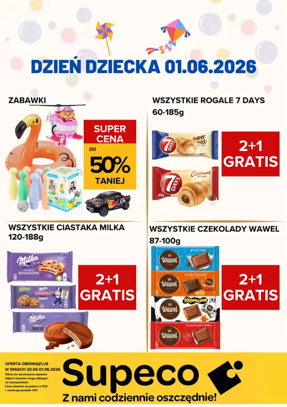 Supeco - gazetka promocyjna Dzień Dziecka od środy 20.05 do poniedziałku 01.06