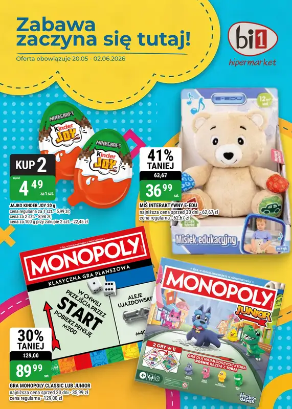 bi1 - gazetka promocyjna Gazetka I Zabawa zaczyna się tutaj! od środy 20.05 do wtorku 02.06
