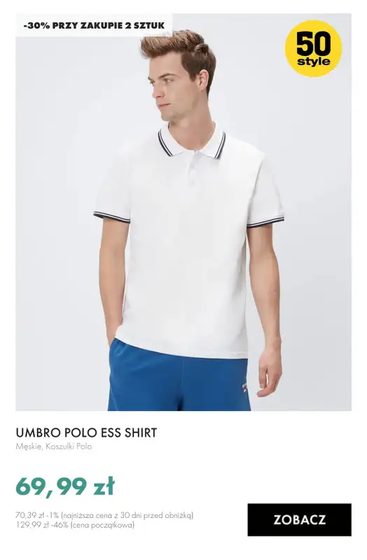 50 style - gazetka promocyjna Koszulki polo i szorty: -30% przy zakupie 2 szt. od wtorku 19.05  - strona 6