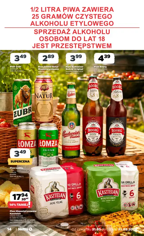 Netto - gazetka promocyjna Gazetka Spożywcza od czwartku 21.05 do soboty 23.05 - strona 14