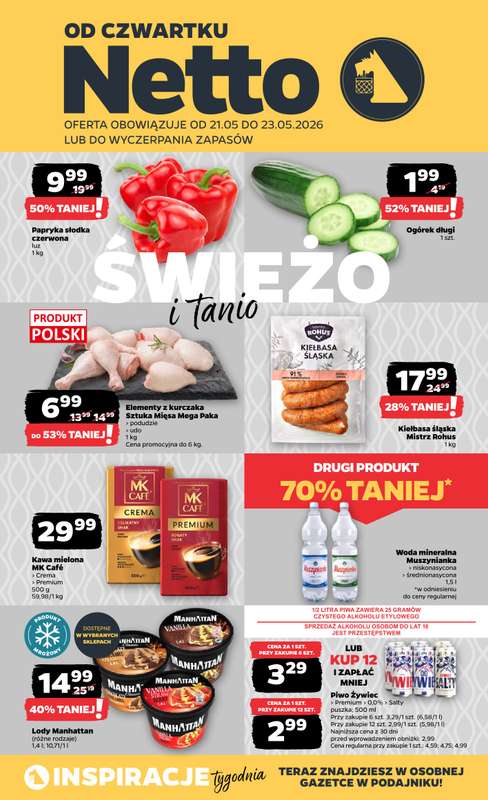 Netto - gazetka promocyjna Gazetka Spożywcza od czwartku 21.05 do soboty 23.05