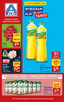 Aldi - gazetka promocyjna Najlepsze oferty na sobotę w Aldi! od soboty 23.05 do soboty 23.05