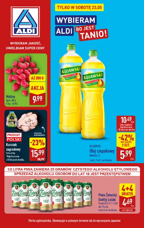 Aldi - gazetka promocyjna Najlepsze oferty na sobotę w Aldi!  