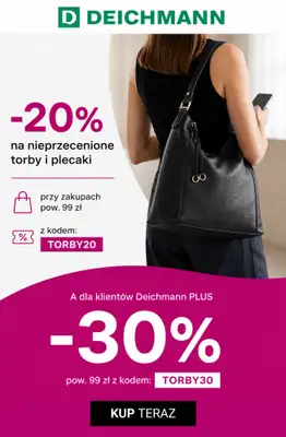 Deichmann - gazetka promocyjna Torby i plecaki -20% | Deichmann PLUS -30% od wtorku 19.05 do niedzieli 31.05