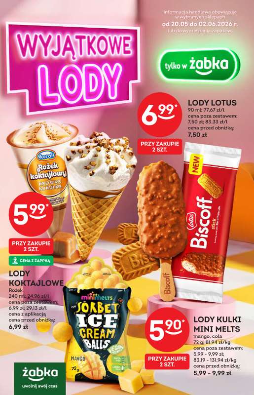 Żabka - gazetka promocyjna Katalog lodowy od środy 20.05 do wtorku 02.06