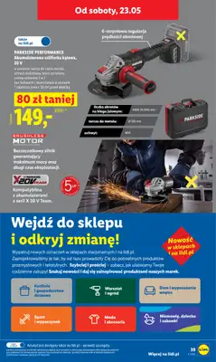 Lidl - gazetka promocyjna Oferta od czwartku od czwartku 21.05 do soboty 23.05 - strona 39