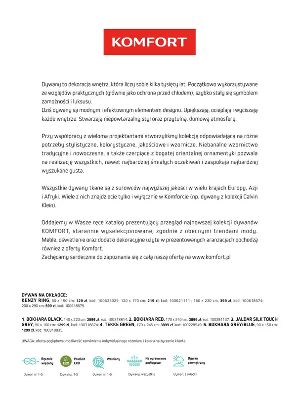 Komfort - gazetka promocyjna Katalog dywanów 2026 od środy 20.05 do czwartku 31.12 - strona 3