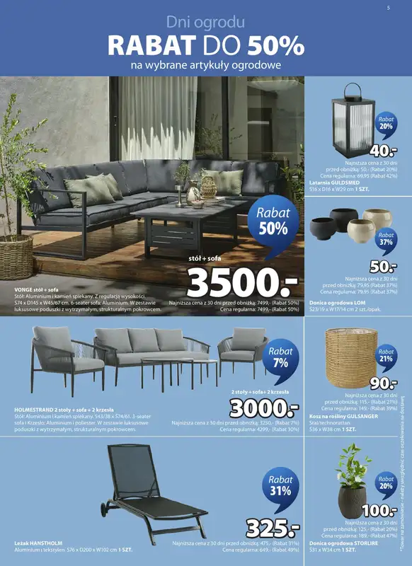 Jysk - gazetka promocyjna Świetna oferta do ogrodu. Rabat do 50% od środy 20.05 do niedzieli 07.06 - strona 5