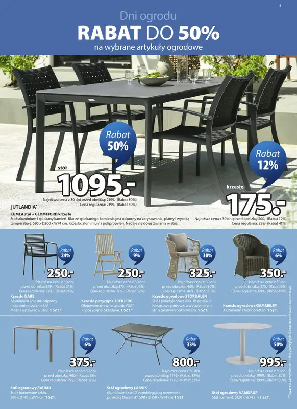 Jysk - gazetka promocyjna Świetna oferta do ogrodu. Rabat do 50% od środy 20.05 do niedzieli 07.06 - strona 3