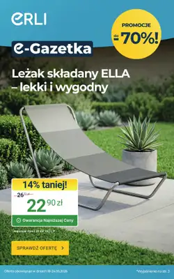 ERLI - gazetka promocyjna Ogród i taras – okazje tygodnia od ERLI! od środy 20.05 do niedzieli 24.05