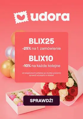 UDORA - gazetka promocyjna Prezenty na dowóz! Zgarnij kod promo! od środy 20.05 do soboty 15.08