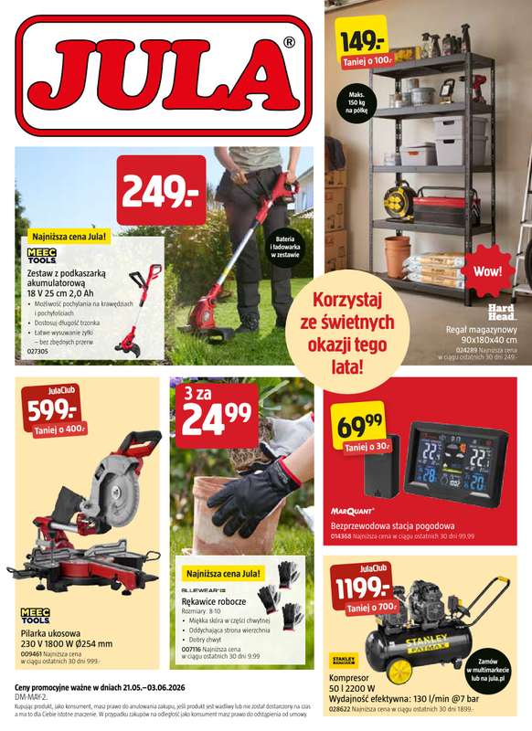 Jula - gazetka promocyjna Gazetka od czwartku 21.05 do środy 03.06