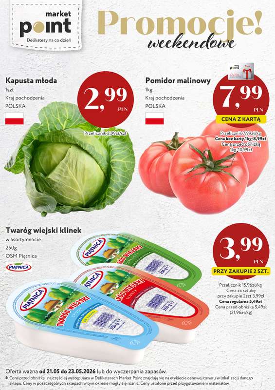 Market Point - gazetka promocyjna Promocje weekendowe od czwartku 21.05 do soboty 23.05